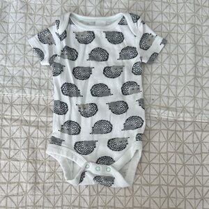 Cloud Island Gray and White Hedgehog Bodysuit